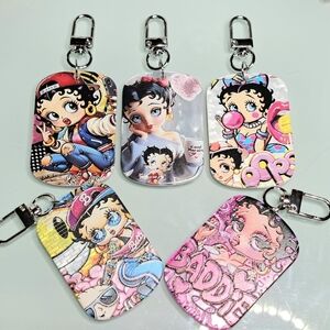 Betty Boop Keychain Purse Backpack Charm Clip Set